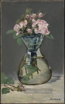 Moss Rosen in einer Vase Blume Impressionismus Edouard Manet Ölgemälde